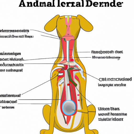 Illustration of Adrenal Glands in a Dog's Body
