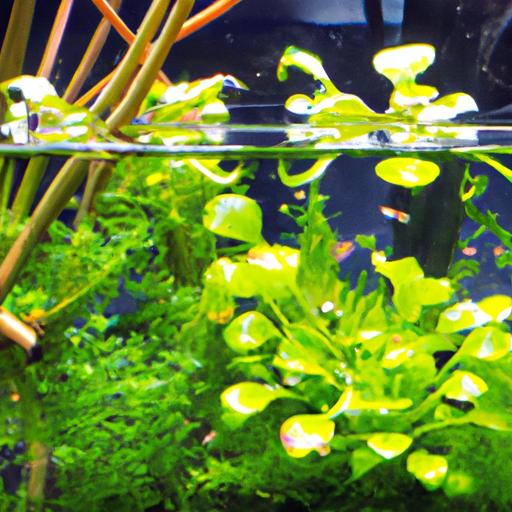 Amazon Frogbit thriving in an aquarium with ideal water parameters.