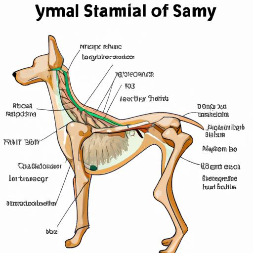 Illustration of the canine neck and spine affected by Cervical Spondylomyelopathy