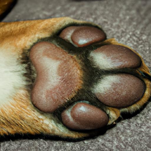 Early signs of canine necrotizing fasciitis in a dog's paw.