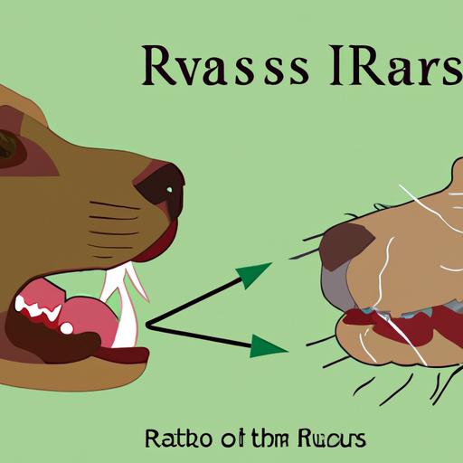 Transmission of the rabies virus through a dog bite.