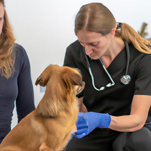 A veterinarian discussing the importance of vaccine boosters with a dog owner.