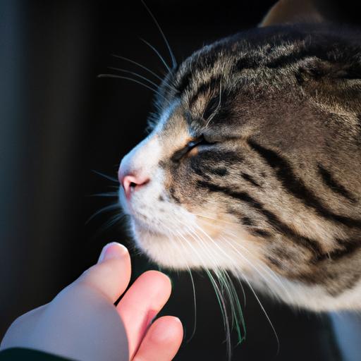 A cat expressing affection through nose nudging.