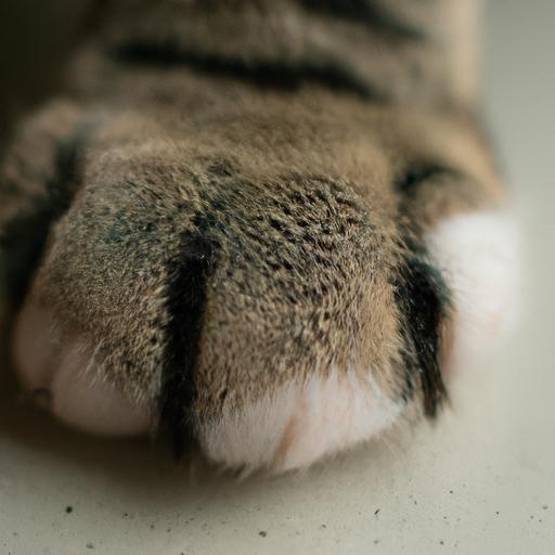 Cat paw pad with visible cracks and fissures.