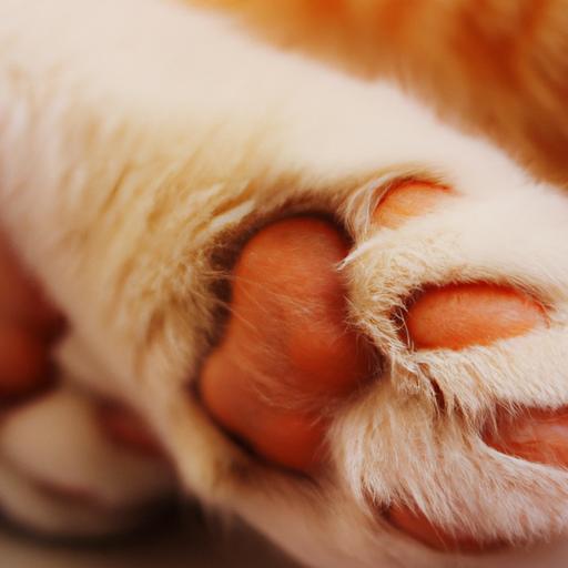 A cat's paw pad displaying signs of hyperemia.
