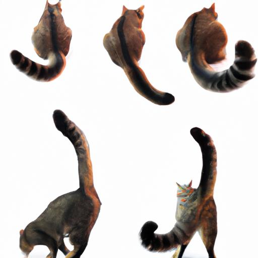 Different cat tail positions convey various emotions and intentions.