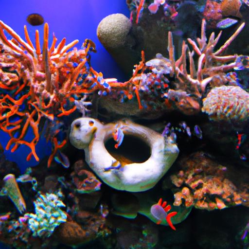 A vibrant and diverse clean-up crew in action, ensuring a healthy coral tank ecosystem.