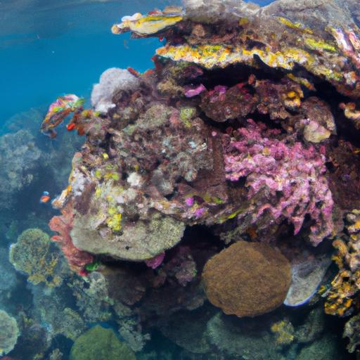 A thriving coral garden filled with vibrant and diverse coral species.