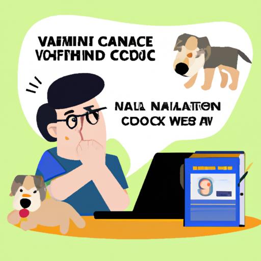 A concerned dog owner researching vaccine safety for their canine companion