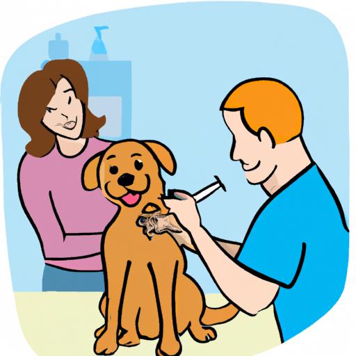 A dog receiving a vaccination