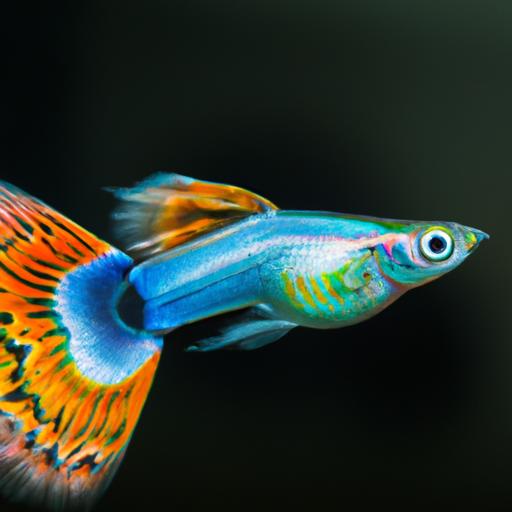 Exotic guppy fish displaying stunning colors and intricate fin patterns.