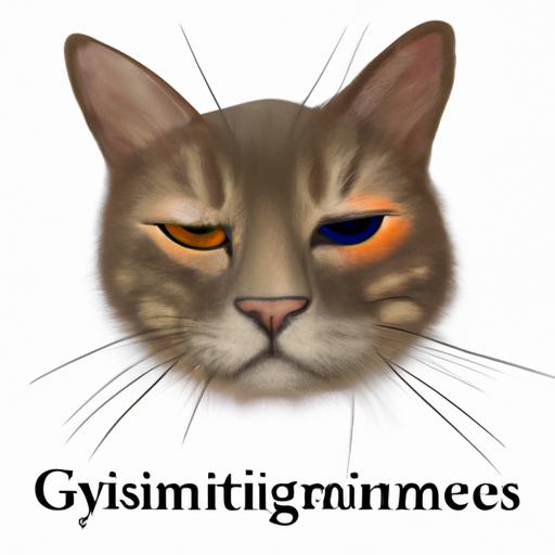An illustration showing the symptoms of feline ocular myasthenia gravis in a cat.