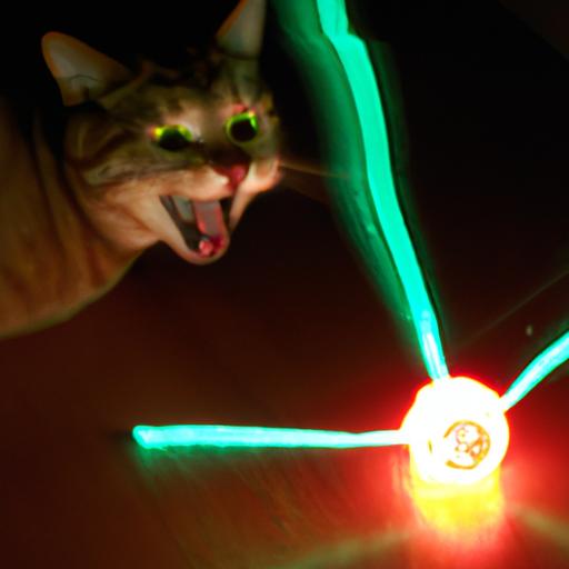 Engage your cat in playful exercise with interactive laser chase toys.