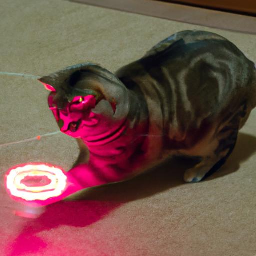 Engaging play: Cats chasing the laser dot toy