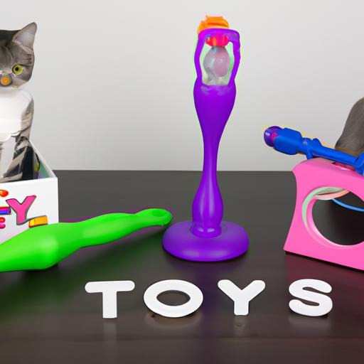 Various interactive toys for indoor cats