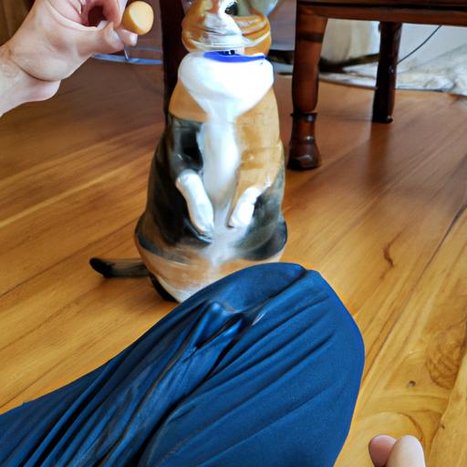 Positive reinforcement training encourages cats to perform tricks in exchange for treats.