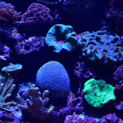An aquarium with diverse coral shapes