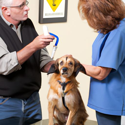 A veterinarian explaining Canine Infectious Tracheobronchitis to a dog owner