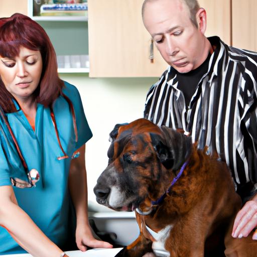 A veterinarian discussing treatment options for canine osteoarthritis