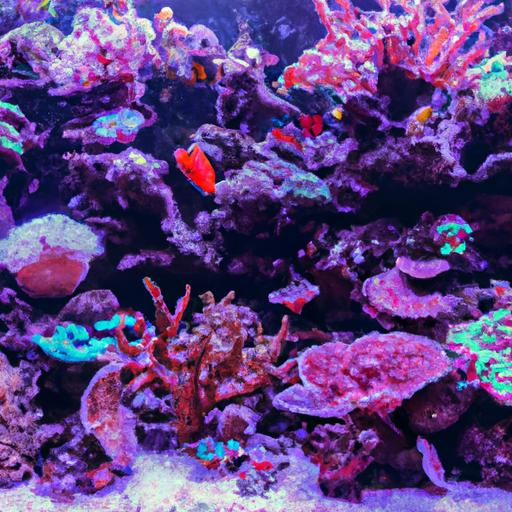 A mesmerizing nano reef aquarium filled with vibrant corals and fish.