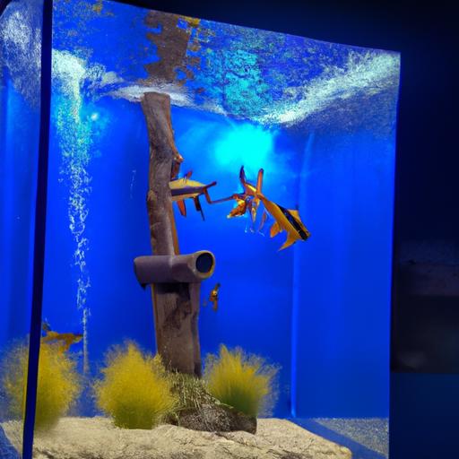 A beautifully positioned aquarium with vibrant fish.